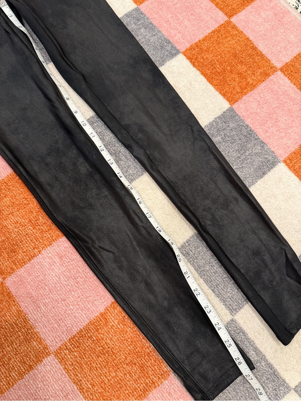 SPANX Faux Leather Leggings Black High Rise Shaping Size Small - Picture 9 of 10